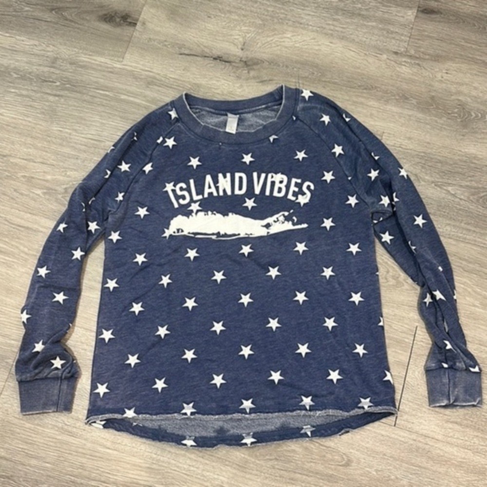 Island Vibes Stars Pullover Long Island New York Sweatshirt Women’s Large